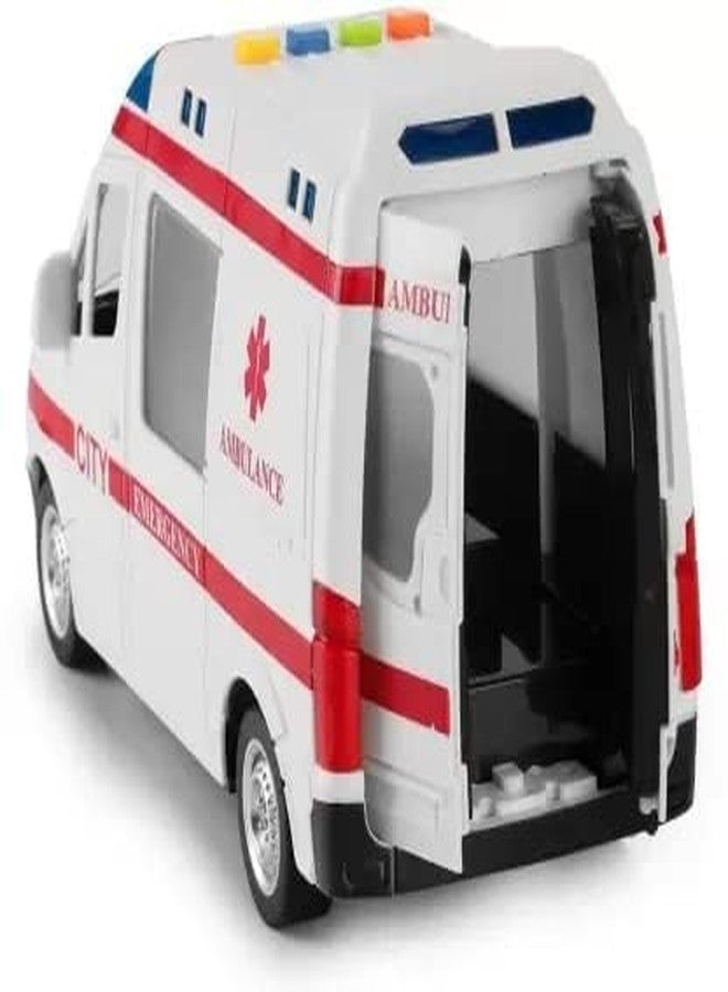 سمارت كرافت سيارة إسعاف سمارت كرافت لعبة مزودة بمؤثرات صوتية ضوئية وصفارات إنذار، لعبة مركبة إنقاذ شديدة التحمل للأطفال، عجلات احتكاك وأضواء LED - Image 4